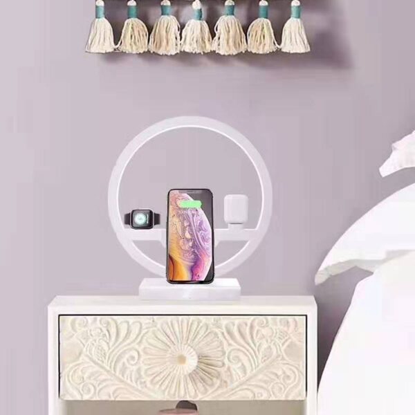 Fast Charging 4 in 1 Bedside Lamp Wireless Charger Bracket - Image 8