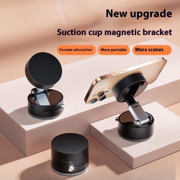 Foldable Magnetic Vacuum Car Phone Holder Foldable Suction Cup With Suction Cup Hands-Free Navigation For Smart Phone - Image 3