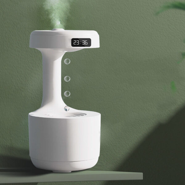 Bedroom Anti-Gravity Humidifier With Clock Water Drop Backflow Aroma Diffuser Large Capacity Office Bedroom Mute Heavy Fog Household Sprayer - Image 9