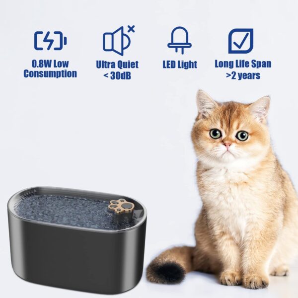3L Cat Water Fountain Filter Automatic Drinker For Dogs Cats Pet Water Dispenser Ultra-Quiet Water Dispenser With LED Light Pet Products - Image 4