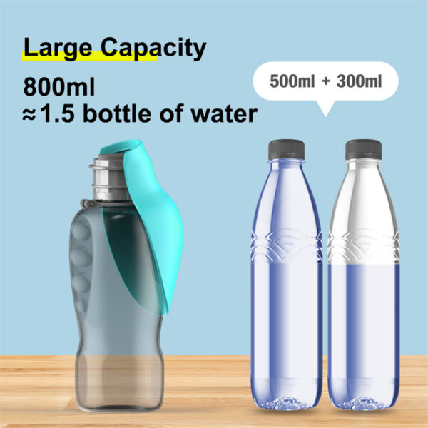 800ml Dogs Water Bottle Portable High Capacity Leakproof Pet Foldable Drinking Bowl Golden Retriever Outdoor Walking Supplies Pet Products - Image 3