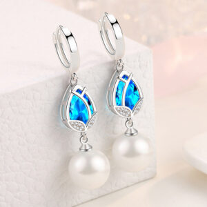 Tulip Pearl Earrings Ladies New