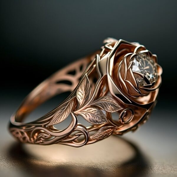 Fashion White Zircon Flower Ring - Image 4