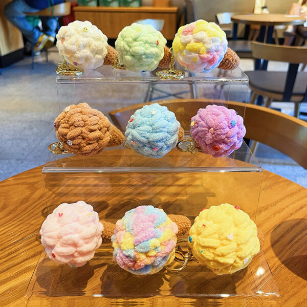 Original Plush Colorful Ice Cream Keychain - Image 2