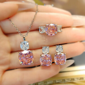 High Carbon Diamond Ice Flower Cut All-match Necklace