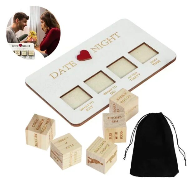 Wooden Date Night Dice Wooden Date Night Ideas Game Dice Romantic Couple Date Night Game Action Decision Dice Games For Couple - Image 2