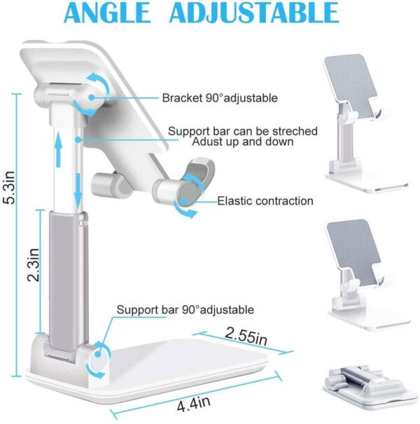 Cell Phone Stand Desktop Holder Tablet Stand Mount Mobile Phone Desktop Tablet Holder Table Cell Foldable Extend Support Desk Mobile Phone Holder Stand - Image 3