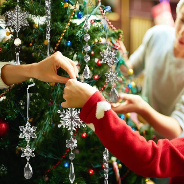 10pcs Christmas Tree Hanging Pendants Acrylic Ice Strip Snow Ceiling Xmas Ornaments New Year Christmas Decoration Home Decor - Image 4