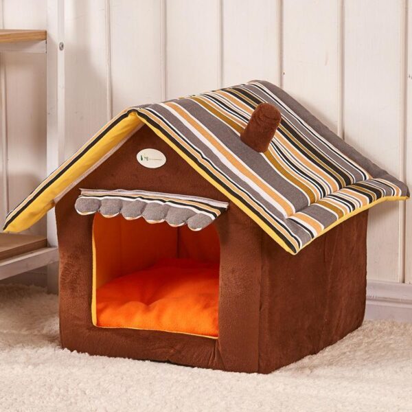 New Fashion Striped Removable Cover Mat Dog House Dog Beds For Small Medium Dogs Pet Products House Pet Beds for Cat - Image 2