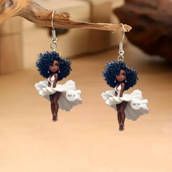 Black Beauty Hanging Earrings - Image 4
