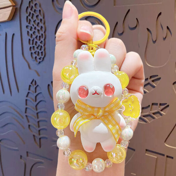 Cartoon Beaded Cute Bunny Doll Keychain - Image 7