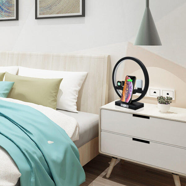 Fast Charging 4 in 1 Bedside Lamp Wireless Charger Bracket - Image 3