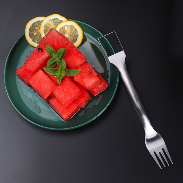 2 In 1 Watermelon Fork Slicer Multi-purpose Stainless Steel Watermelon Slicer Cutter Kitchen Fruit Cutting Fork Fruit Divider Kitchen Gadgets - Image 9