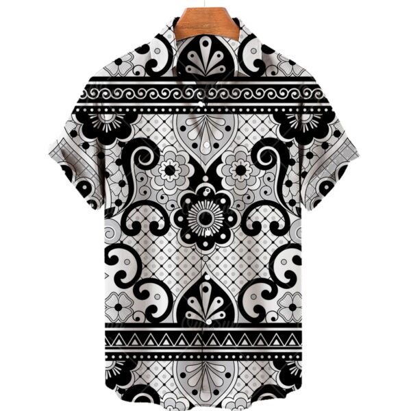 Men's Casual Fashion 3D Digital Printing Short Sleeve Shirt - Image 3