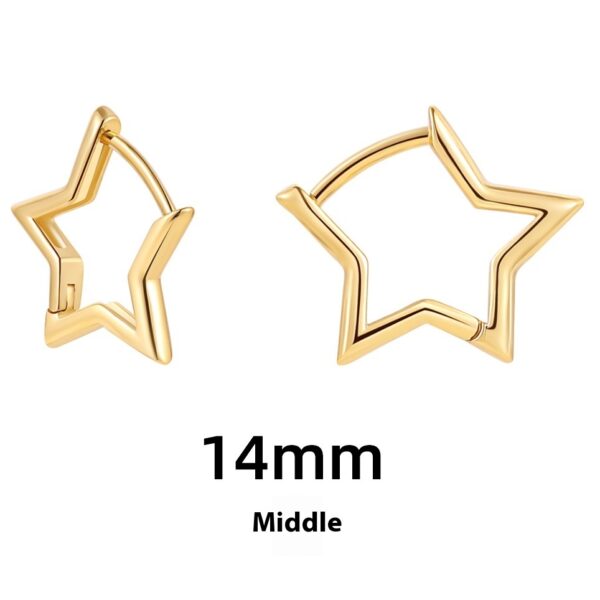 Women's Simple Hollow Pentagram Love Square Twist Earrings - Image 7