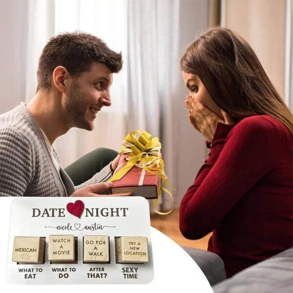 Wooden Date Night Dice Wooden Date Night Ideas Game Dice Romantic Couple Date Night Game Action Decision Dice Games For Couple - Image 3