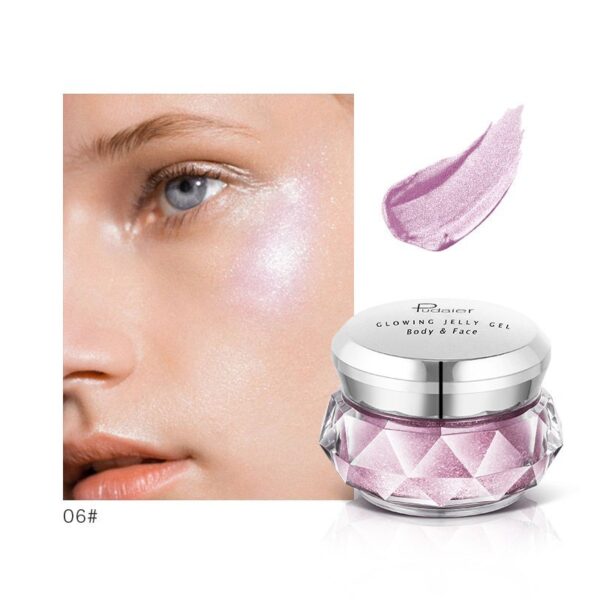 Face Highlighter Jelly Gel Mermaid Eyeshadow Glow Body Glitter Festival Makeup Iluminador Gold Liquid Highlighter Bronzer - Image 9