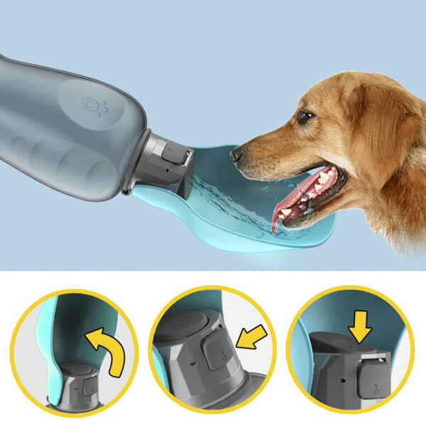 800ml Dogs Water Bottle Portable High Capacity Leakproof Pet Foldable Drinking Bowl Golden Retriever Outdoor Walking Supplies Pet Products - Image 7