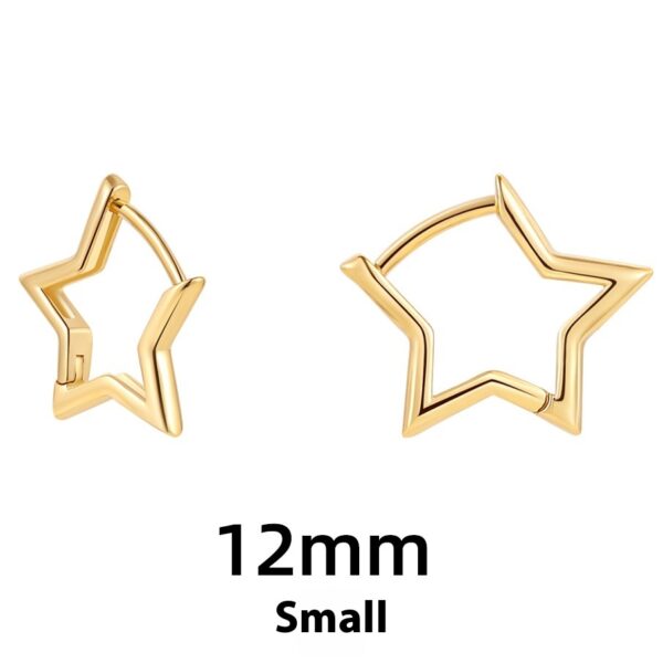 Women's Simple Hollow Pentagram Love Square Twist Earrings - Image 6
