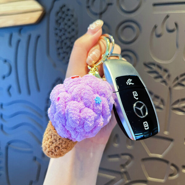 Original Plush Colorful Ice Cream Keychain - Image 3