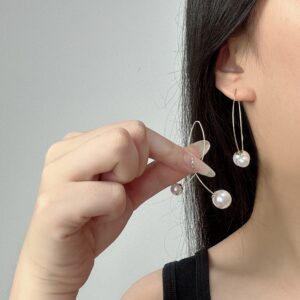 Unique Cross Pearl Earrings Fashion Simple