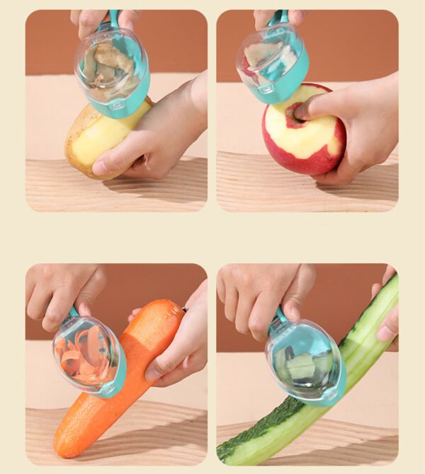 Peeling Knife With Storage Lid Fruit And Potato Peeler Kitchen Gadgets - Image 2