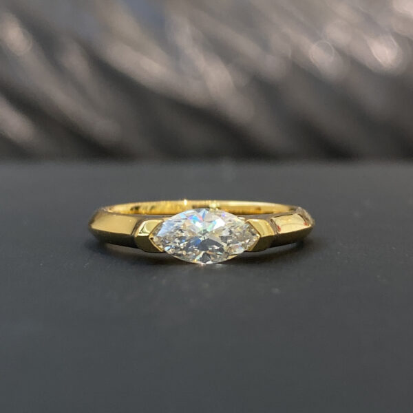 Design Couple New Simple Horse Eye Diamond Ring - Image 2