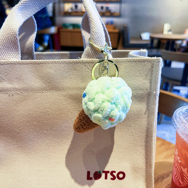 Original Plush Colorful Ice Cream Keychain - Image 4