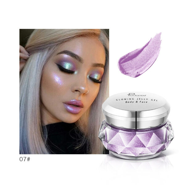 Face Highlighter Jelly Gel Mermaid Eyeshadow Glow Body Glitter Festival Makeup Iluminador Gold Liquid Highlighter Bronzer - Image 10