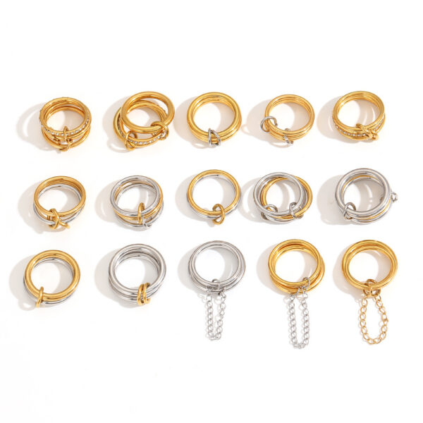 Geometric Multilayer Ring Stainless Steel Ring - Image 3