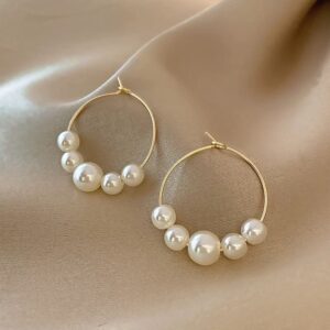 Simple Pearl Grace Internet Celebrity Hoop Earrings
