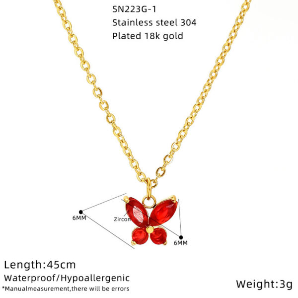 Light Luxury Diamond Peacock Green Clavicle Chain - Image 3