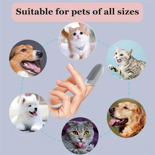 Dog Tooth Cleaning Brush Care Finger Wrap Cat Dog Oral Cleaning Toothbrush Tool Silicone Dog Cat Finger Toothbrush Supplies Pet Products - Image 2