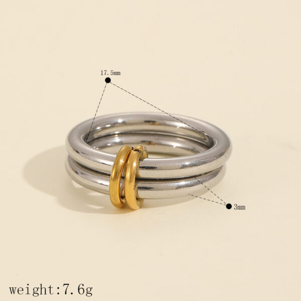 Geometric Multilayer Ring Stainless Steel Ring - Image 10