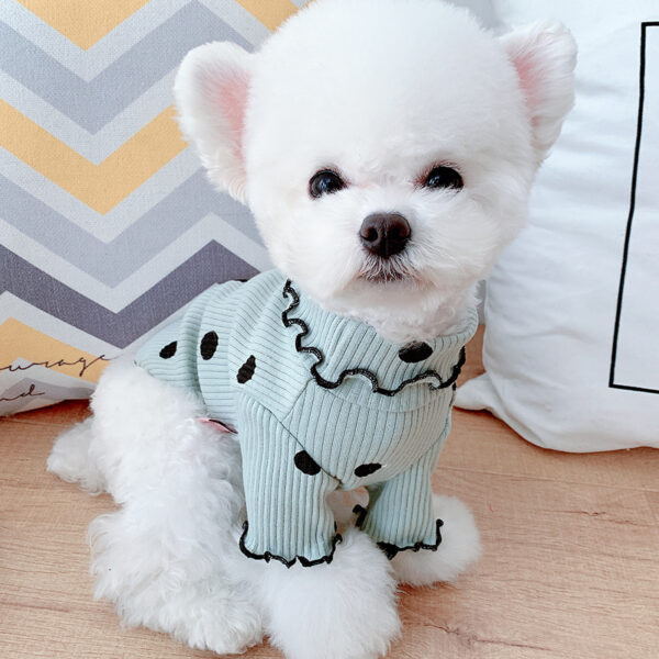 Dot turtleneck dog bottoming shirt - Image 7