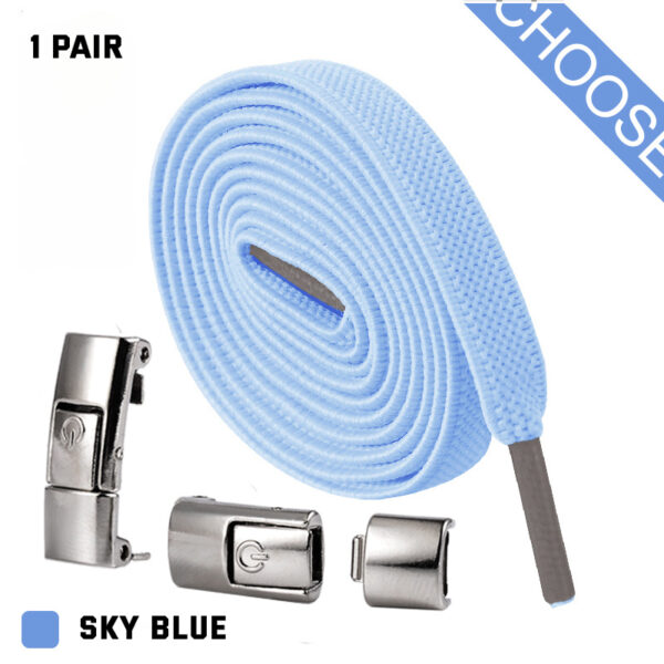 Press Lock Shoelaces Without Ties Elastic Laces Sneaker 8MM Widened Flat No Tie Shoe Laces Kids Shoelace For Shoes - Image 8