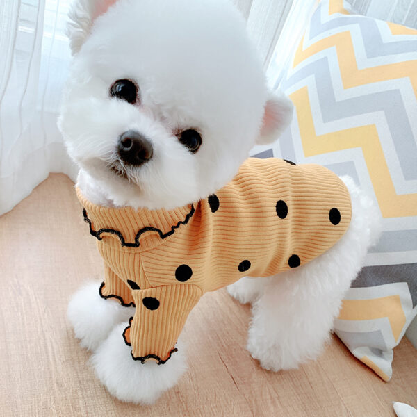 Dot turtleneck dog bottoming shirt - Image 4