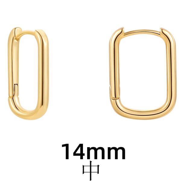 Women's Simple Hollow Pentagram Love Square Twist Earrings - Image 10
