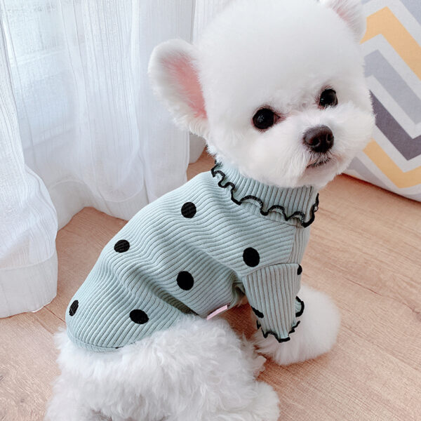 Dot turtleneck dog bottoming shirt - Image 6
