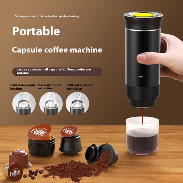 Electric Grinder Coffee Travel Handy 3 In1 Espresso Portable Coffee Espresso Maker Machine Cafe Portable Capsule Coffee Machine Kitchen Gadgets - Image 2