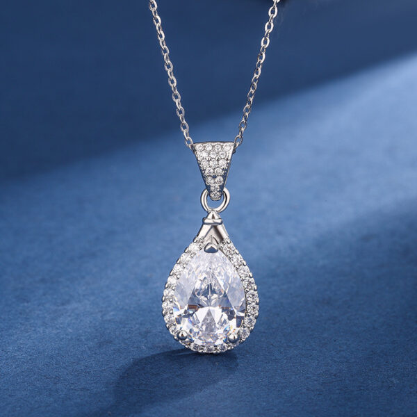 Water Drop Pendant Necklace Ring Stud Earrings Three-piece Set - Image 6