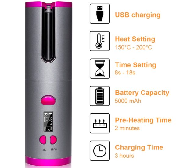 Curling Iron USB Wireless Multifunctional Charging Curler - Image 4