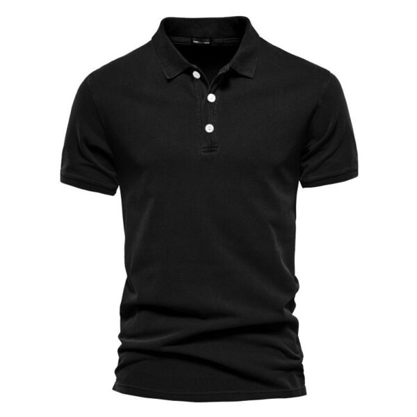 Lapel European And American Sports Men Twill Short Sleeve - Image 9
