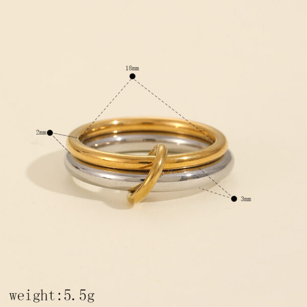 Geometric Multilayer Ring Stainless Steel Ring - Image 4