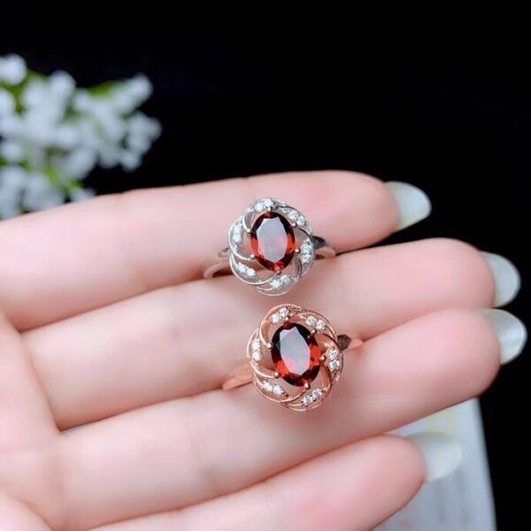 Ring Necklace Ear Stud Luxury Colored Gems Suit - Image 6