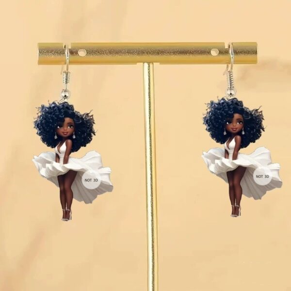 Black Beauty Hanging Earrings - Image 2