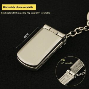 Creative Mini Small Mobile Phone Flip Rotating Keychain