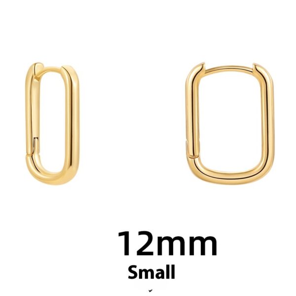 Women's Simple Hollow Pentagram Love Square Twist Earrings - Image 9
