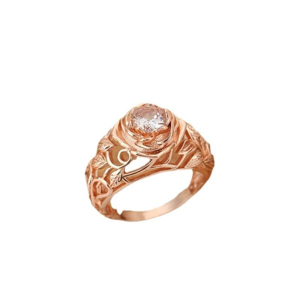 Fashion White Zircon Flower Ring - Image 5
