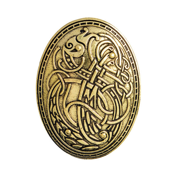Nordic Vikings Wolf Pattern Herringbone Pattern Brooch - Image 6